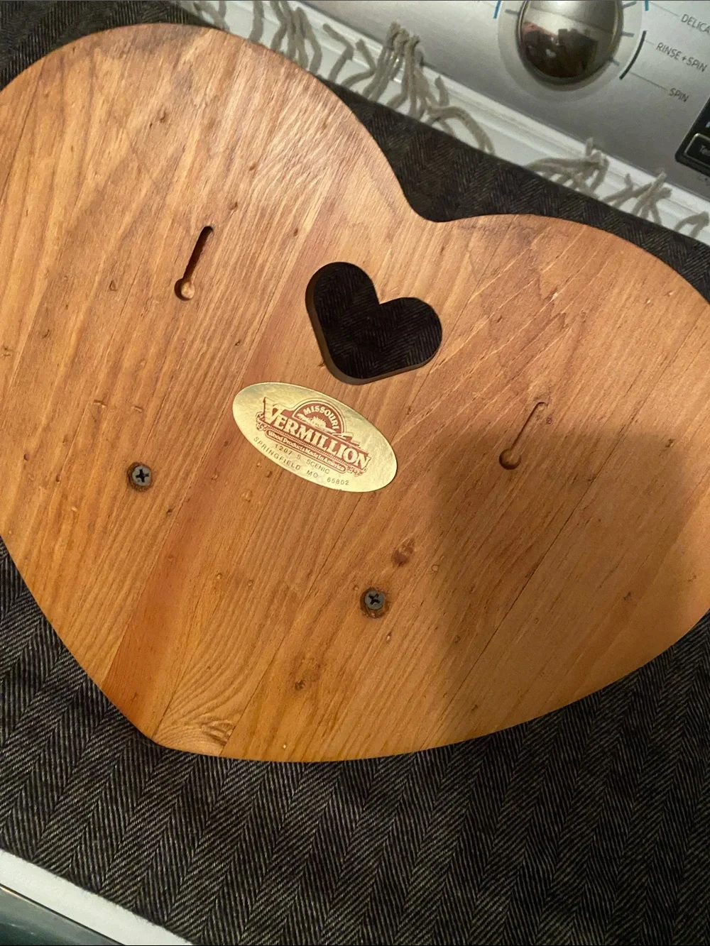 Vintage Heart-Shaped Wooden Wall Shelf Vermillion Wood Products USA Cottagecore